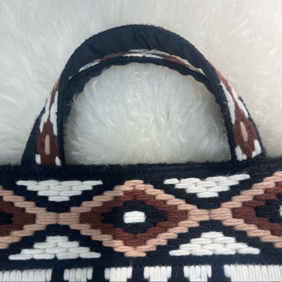 Vintage hand woven and stitched southwestern diamond print yarn handbag purse - Picture 2 of 16